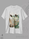 تیشرت سفید طرح دار – تیشرت حیوانات ,کرگدن اثر میا چارّو immage.ir
