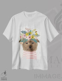 تیشرت سفید طرح دار – تیشرت فانتزی ,گل های یورکشایر اثر میا چارّو فروشگاه ایماژ