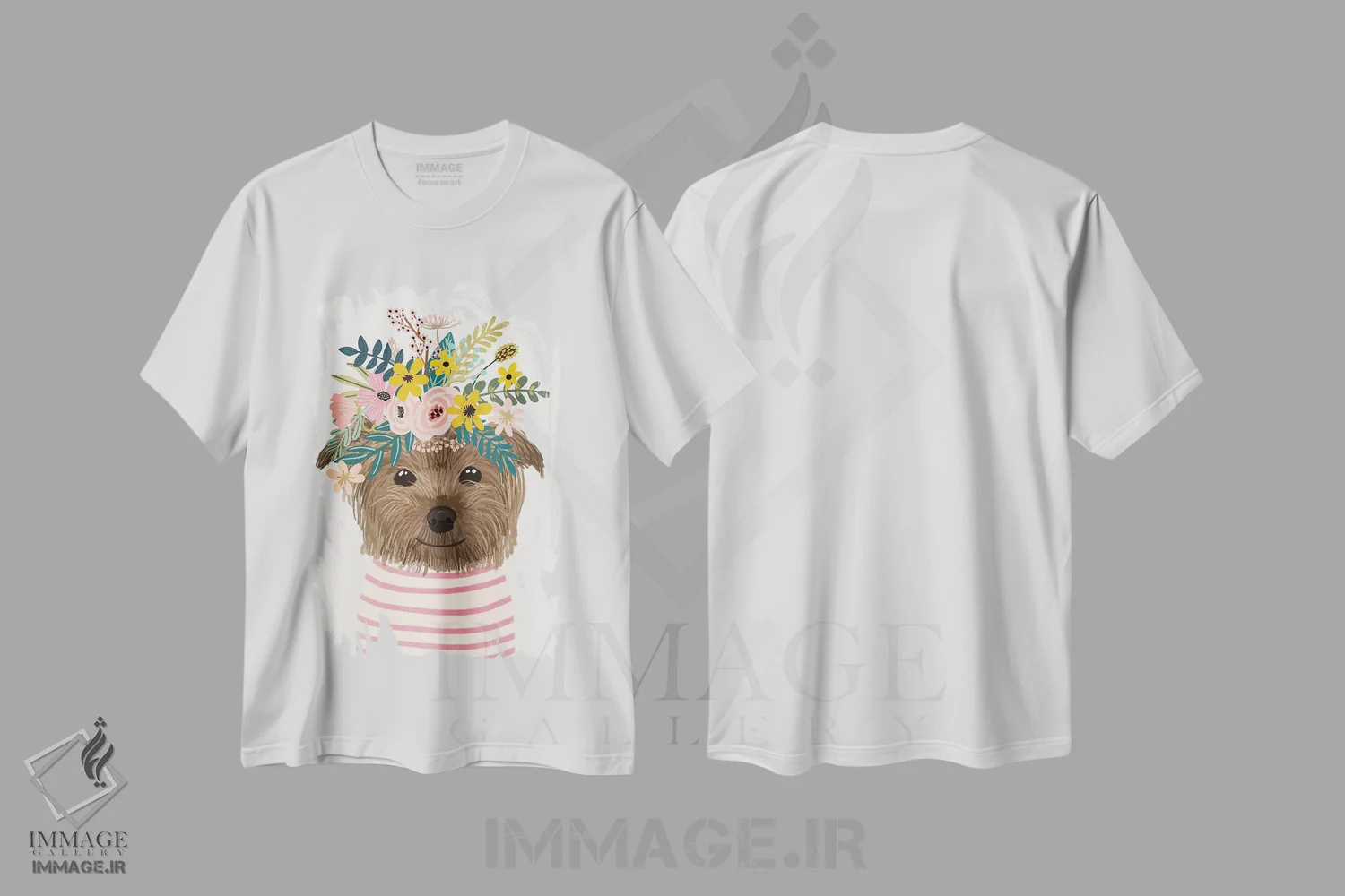 تیشرت سفید طرح دار – تیشرت فانتزی ,گل های یورکشایر اثر میا چارّو فروشگاه ایماژ