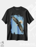 تیشرت مشکی طرح دار – تیشرت حیوانات ,عقاب آلاسکا اثر میگل لاسا immage.ir