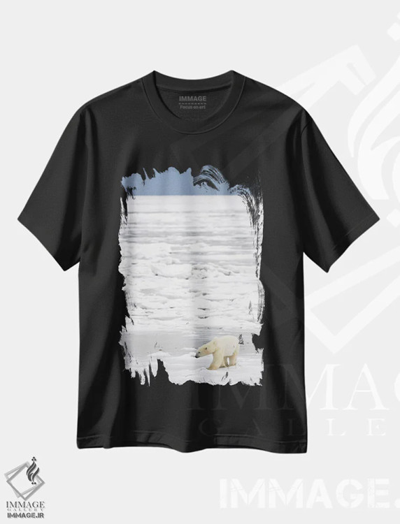 تیشرت مشکی طرح دار – تیشرت حیوانات ,خرس های قطبی کانادا اثر میگل لاسا فروشگاه ایماژ