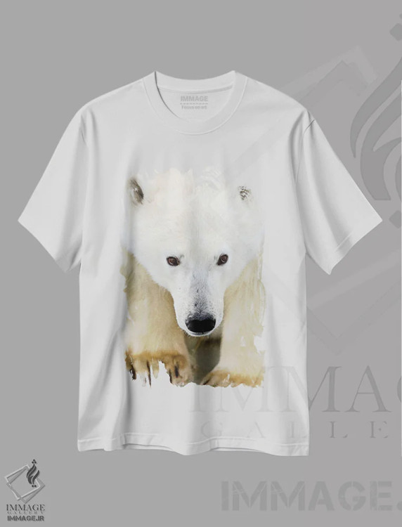 تیشرت سفید طرح دار – تیشرت طبیعت ,خرس های قطبی کانادا اثر میگل لاسا immage.ir