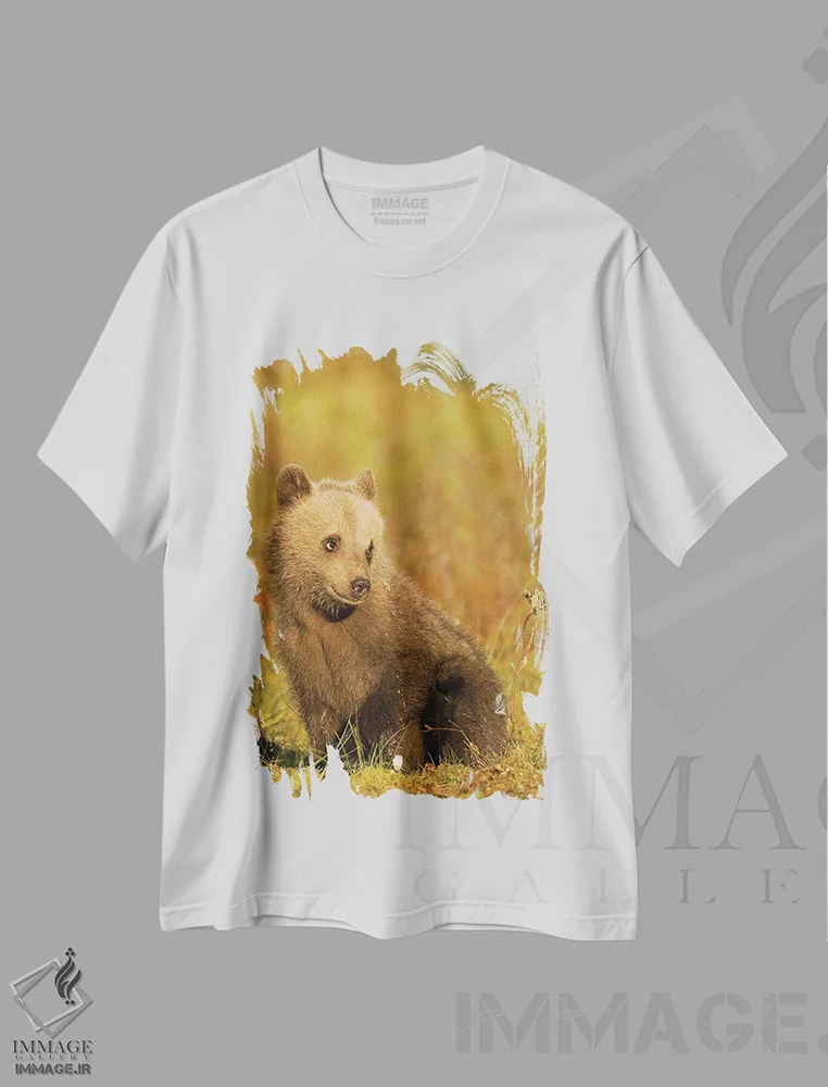 تیشرت سفید طرح دار – تیشرت طبیعت گردی ,خرس ها فنلاند اثر میگل لاسا فروشگاه ایماژ