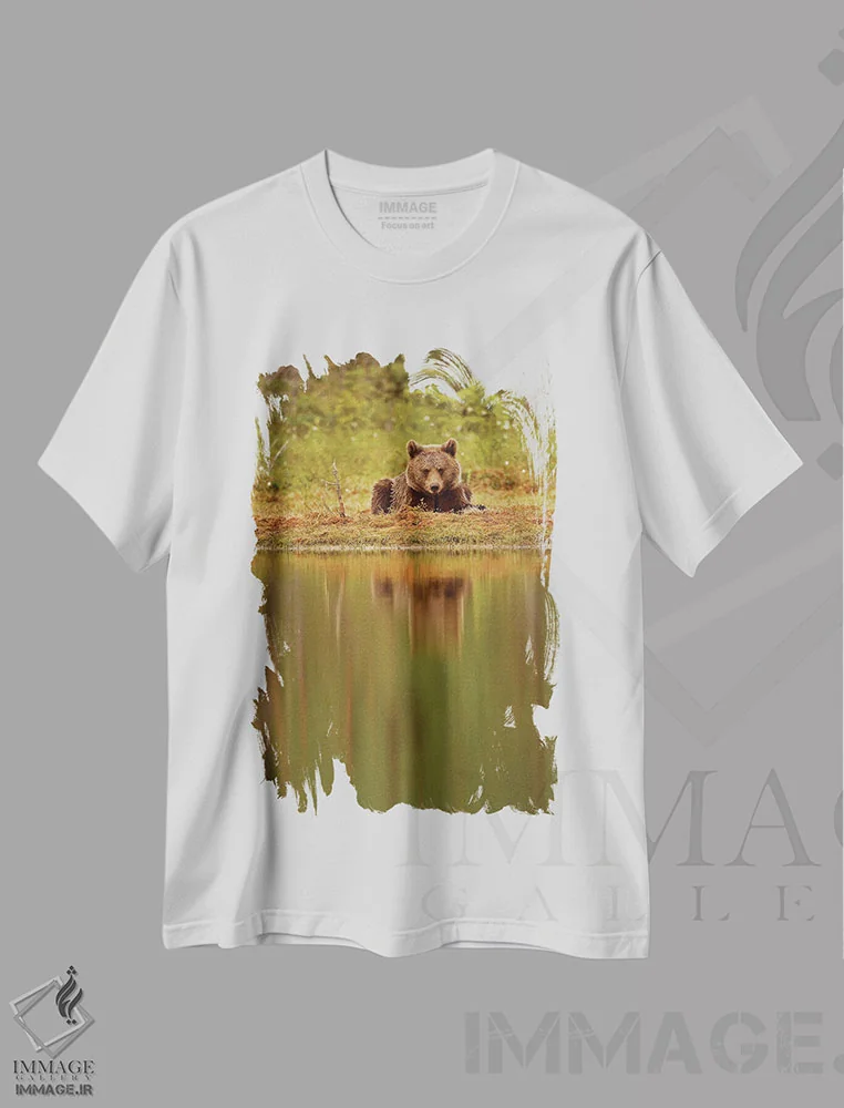 تیشرت سفید طرح دار – تیشرت حیات وحش ,خرس ها فنلاند اثر میگل لاسا immage.ir