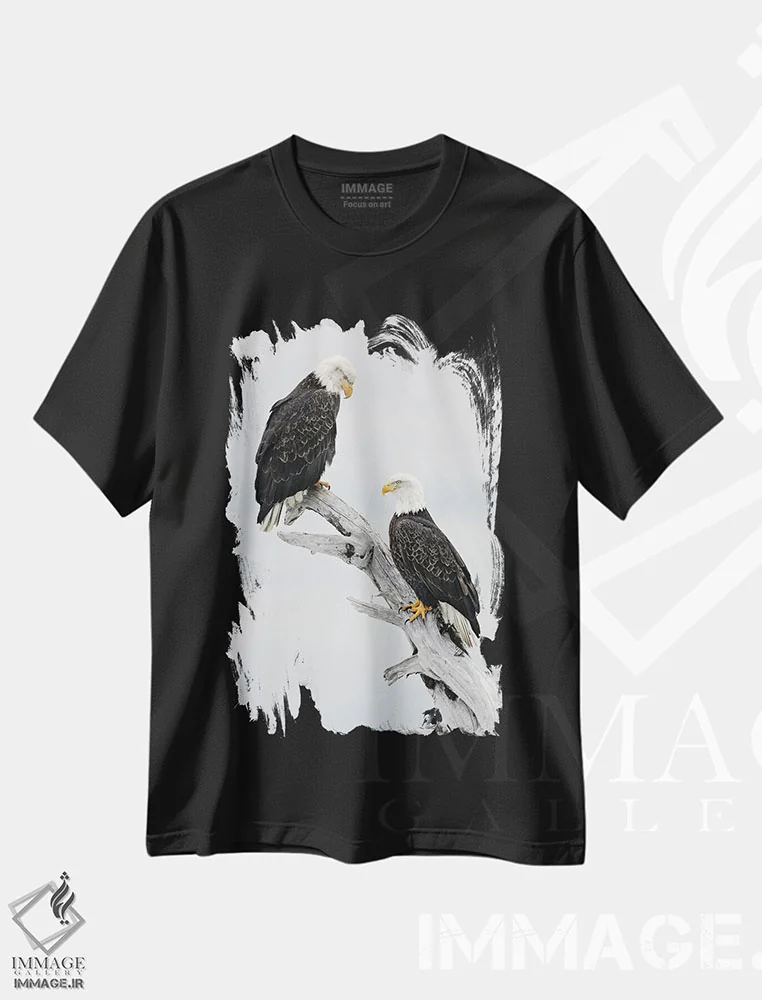 تیشرت مشکی طرح دار – تیشرت عقاب ,عقاب ها آلاسکا اثر میگل لاسا immage.ir