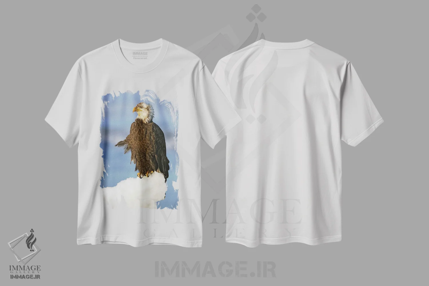 تیشرت سفید طرح دار – تیشرت حیوانات ,عقاب ها آلاسکا اثر میگل لاسا immage.ir
