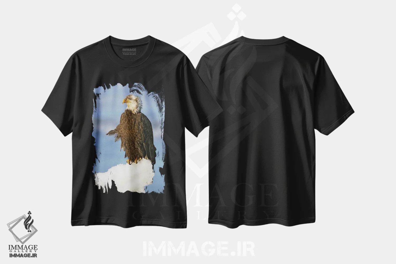 تیشرت مشکی طرح دار – تیشرت حیوانات ,عقاب ها آلاسکا اثر میگل لاسا فروشگاه ایماژ