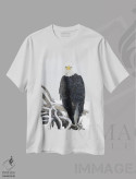 تیشرت سفید طرح دار – تیشرت مینیمال ,عقاب آلاسکا اثر میگل لاسا فروشگاه ایماژ