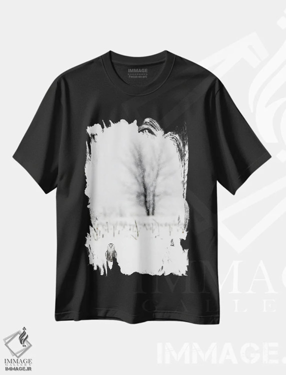 تیشرت مشکی طرح دار – تیشرت طبیعت ,کانادای برفی اثر میگل لاسا فروشگاه ایماژ