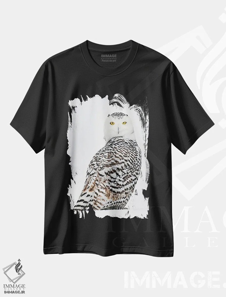 تیشرت مشکی طرح دار – تیشرت طبیعت ,کانادای برفی اثر میگل لاسا فروشگاه ایماژ