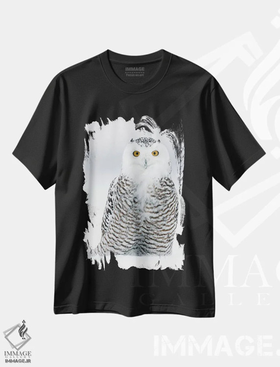 تیشرت مشکی طرح دار – تیشرت طبیعت ,کانادای برفی اثر میگل لاسا immage.ir