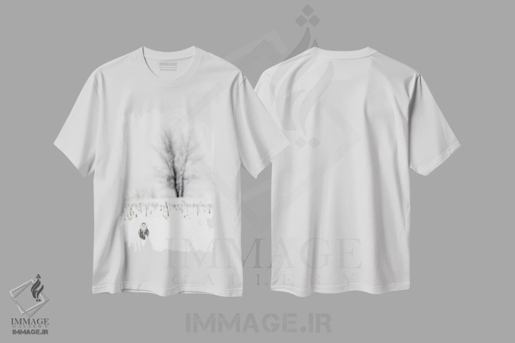 تیشرت سفید طرح دار – تیشرت طبیعت ,کانادای برفی اثر میگل لاسا immage.ir