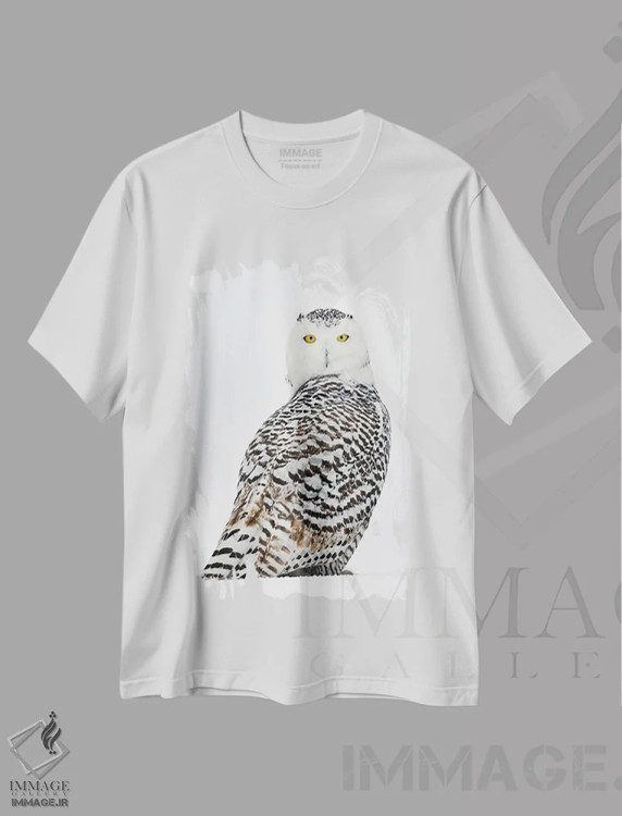 تیشرت سفید طرح دار – تیشرت طبیعت ,کانادای برفی اثر میگل لاسا immage.ir