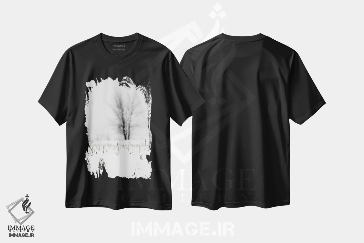 تیشرت مشکی طرح دار – تیشرت طبیعت ,کانادای برفی اثر میگل لاسا فروشگاه ایماژ