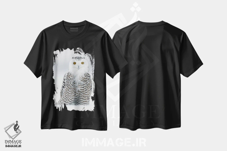 تیشرت مشکی طرح دار – تیشرت طبیعت ,کانادای برفی اثر میگل لاسا immage.ir