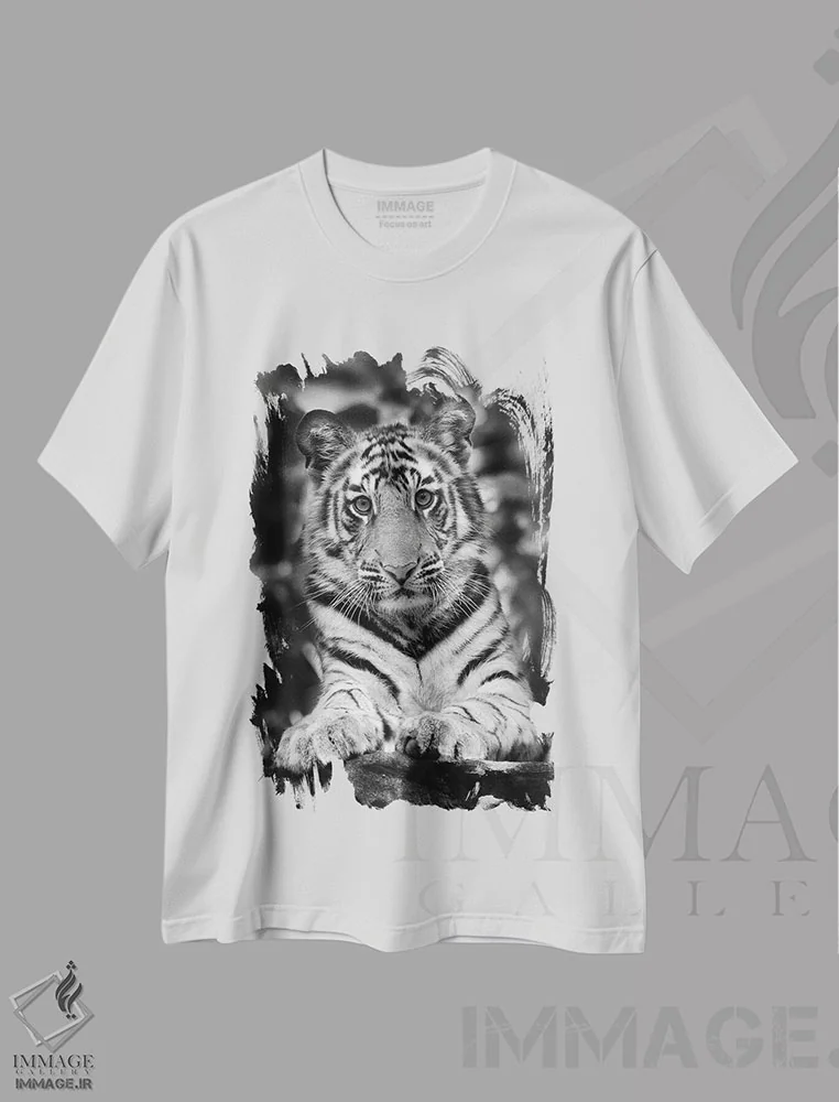 تیشرت سفید طرح دار – تیشرت حیوانات ,اثر میگل لاسا immage.ir