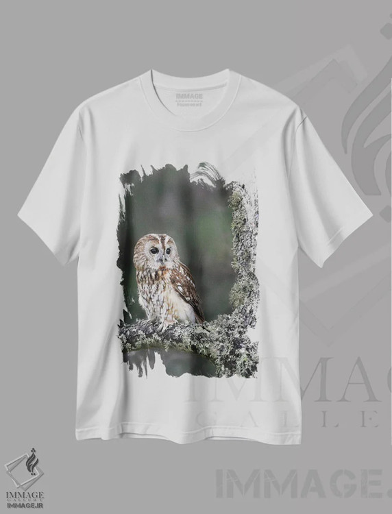 تیشرت سفید طرح دار – تیشرت پرنده ,اثر میگل لاسا immage.ir