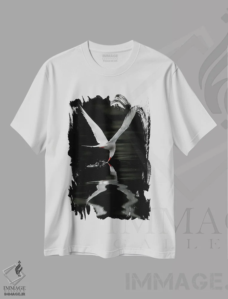 تیشرت سفید طرح دار – تیشرت پرنده ,اثر میگل لاسا فروشگاه ایماژ