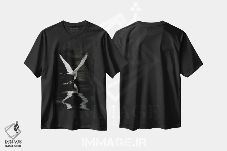 تیشرت مشکی طرح دار – تیشرت پرنده ,اثر میگل لاسا immage.ir
