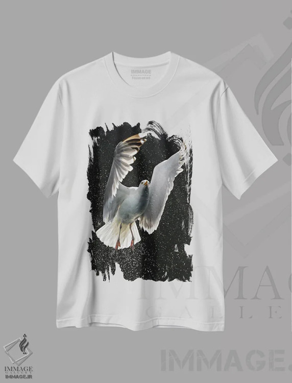تیشرت سفید طرح دار – تیشرت پرنده ,اثر میگل لاسا فروشگاه ایماژ