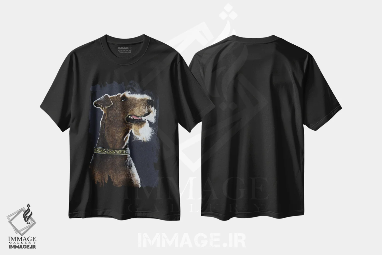 تیشرت مشکی طرح دار – تیشرت حیوانات ,آیر دیل تریر اثر میخائیل ودرنیکوف فروشگاه ایماژ
