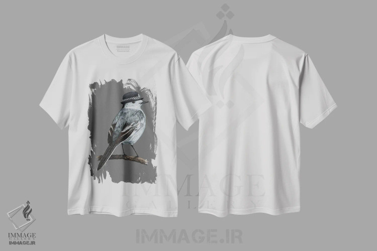 تیشرت سفید طرح دار – تیشرت فانتزی ,دارکوب سفید اثر میخائیل ودرنیکوف immage.ir