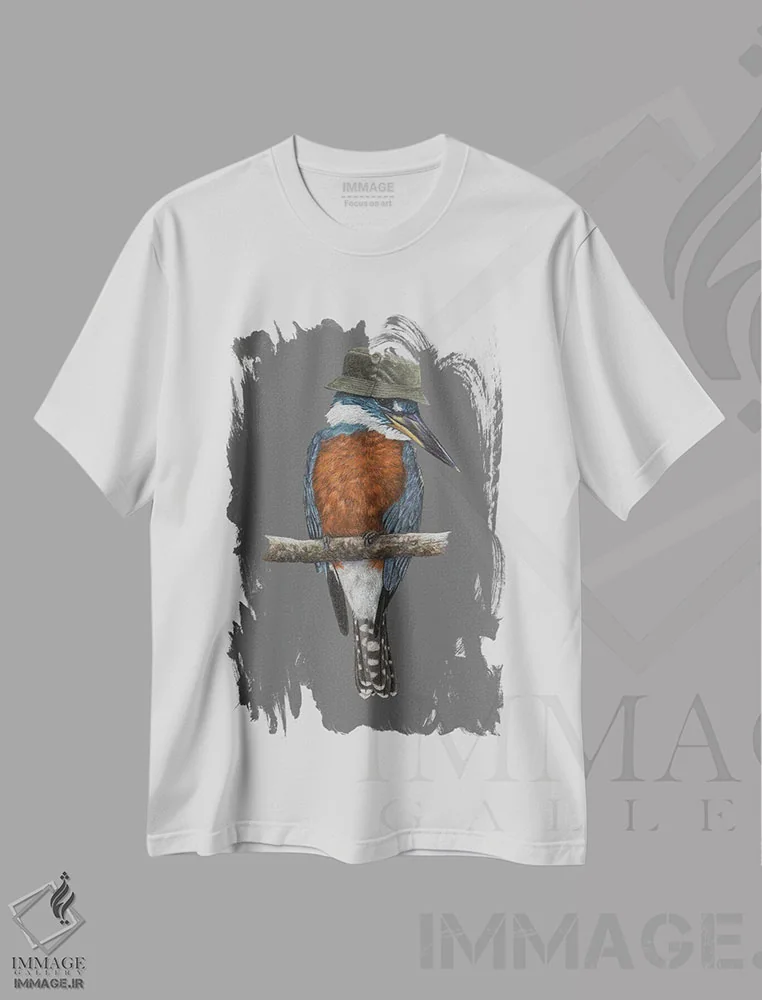 تیشرت سفید طرح دار – تیشرت طبیعت ,کتک ماهی حلقه ای اثر میخائیل ودرنیکوف immage.ir