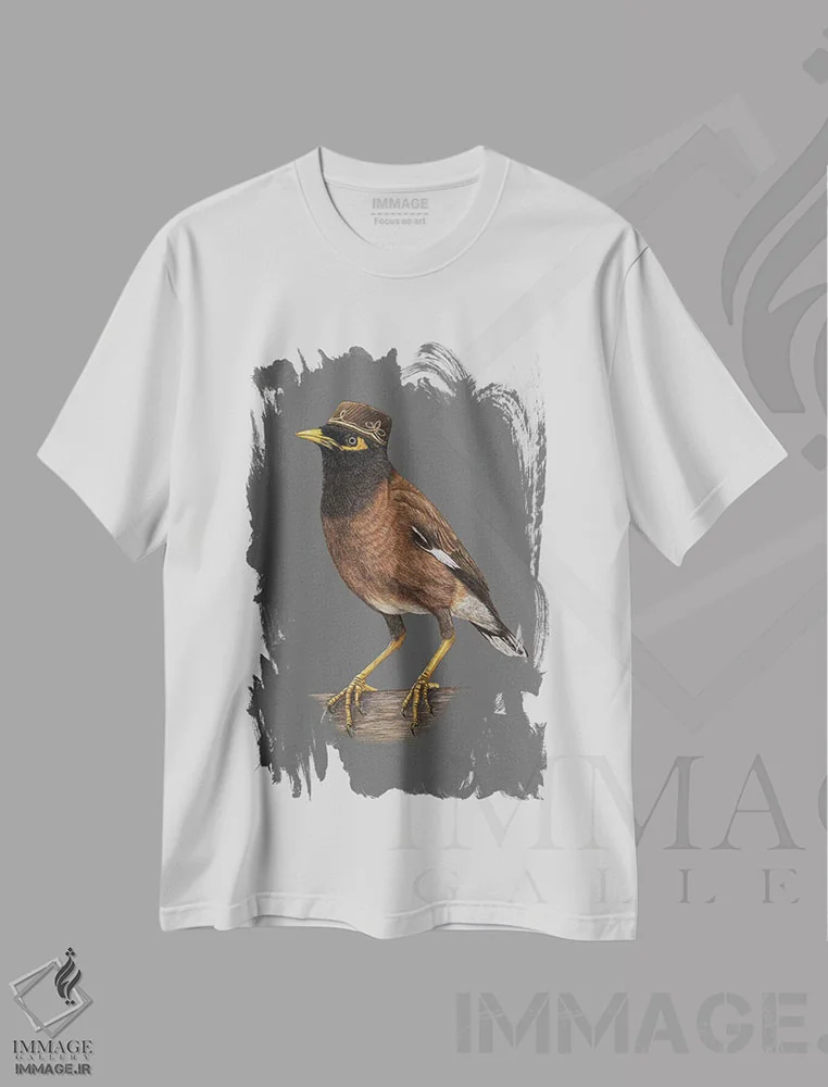 تیشرت سفید طرح دار – تیشرت گرافیکی ,ماینای معمولی اثر میخائیل ودرنیکوف immage.ir