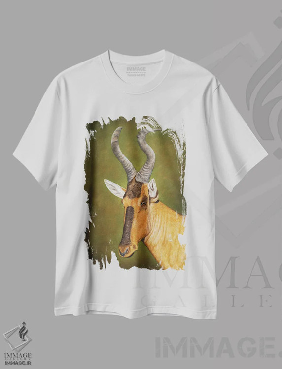 تیشرت سفید طرح دار – تیشرت طبیعت ,هارت بیس قرمز اثر میخائیل ودرنیکوف فروشگاه ایماژ