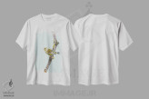 تیشرت سفید طرح دار – تیشرت هنری طبیعت ,سبزمرغ اثر میخائیل ودرنیکوف فروشگاه ایماژ