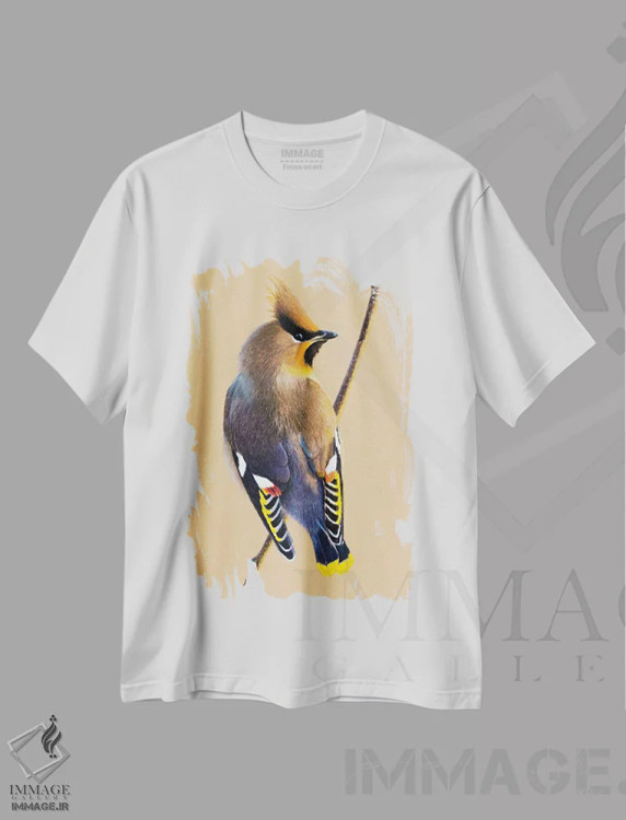 تیشرت سفید طرح دار – تیشرت حیوانات ,واکس وینگ بوهمی اثر میخائیل ودرنیکوف immage.ir