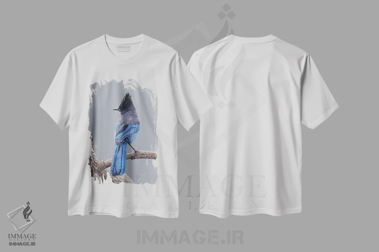 تیشرت سفید طرح دار – تیشرت هنری ,مرغ چی استلر اثر میخائیل ودرنیکوف فروشگاه ایماژ