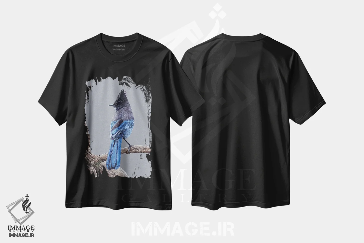 تیشرت مشکی طرح دار – تیشرت هنری ,مرغ چی استلر اثر میخائیل ودرنیکوف immage.ir