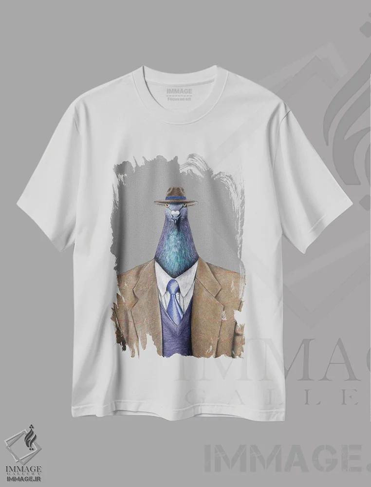 تیشرت سفید طرح دار – تیشرت طنز هنری ,مشاور اثر میخائیل ودرنیکوف immage.ir