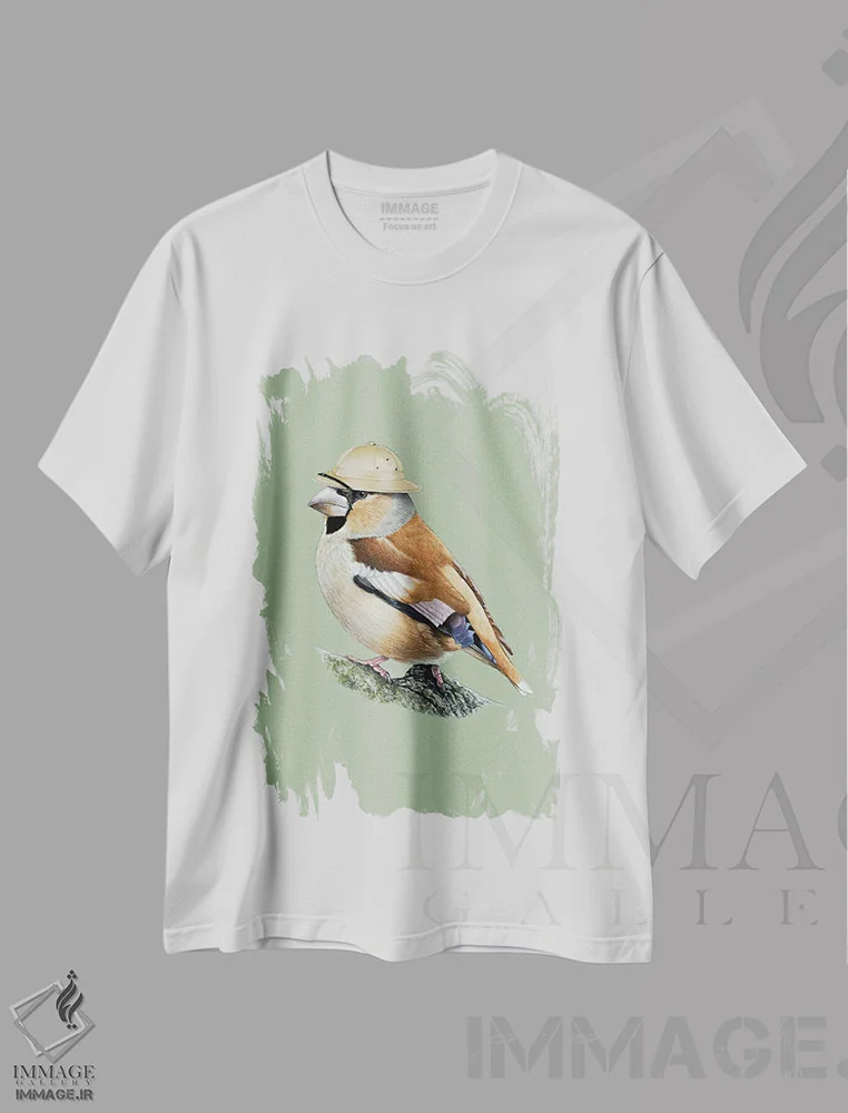 تیشرت سفید طرح دار – تیشرت هنری ,کبودعقابی اثر میخائیل ودرنیکوف فروشگاه ایماژ