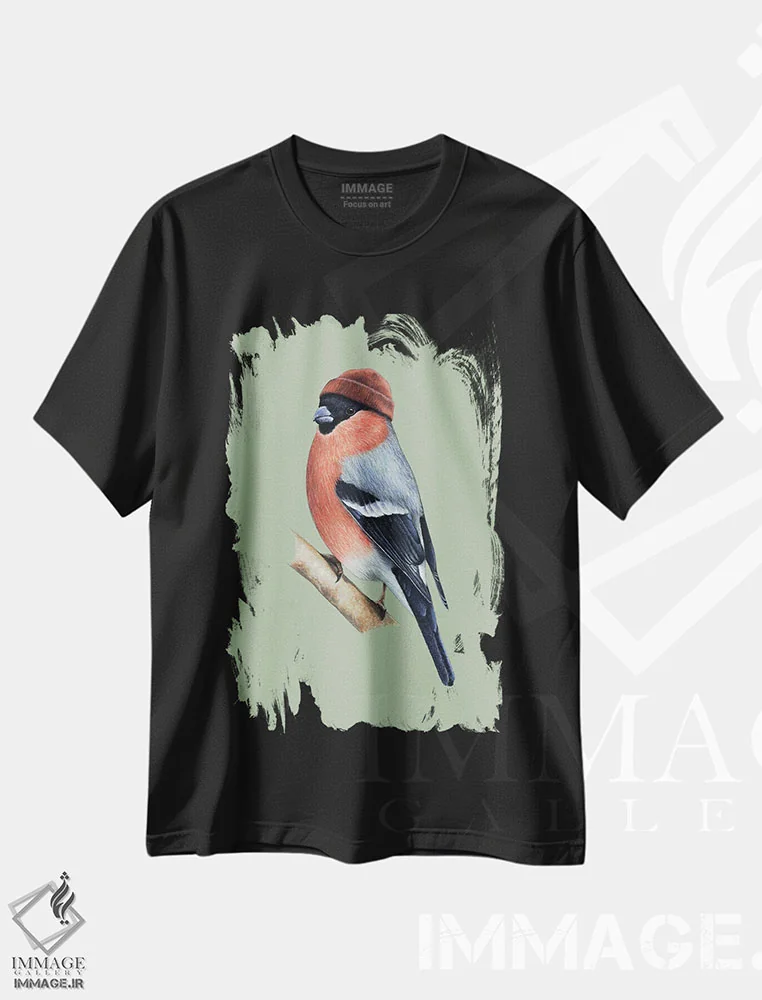 تیشرت مشکی طرح دار – تیشرت طبیعت ,کبودعقابی اوراسیایی اثر میخائیل ودرنیکوف فروشگاه ایماژ