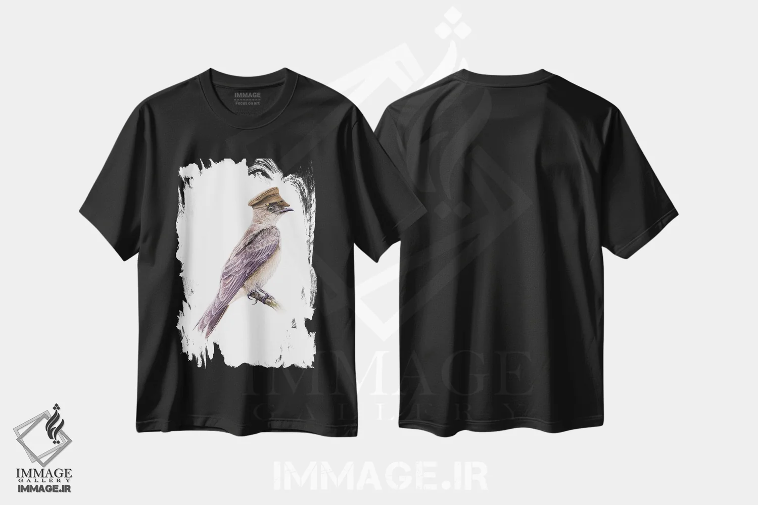 تیشرت مشکی طرح دار – تیشرت طبیعت ,مارتین سینه قهوه ای اثر میخائیل ودرنیکوف immage.ir
