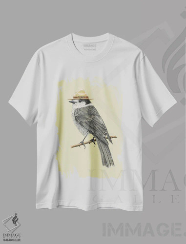 تیشرت سفید طرح دار – تیشرت طبیعت ,"مرغ جنگلی کانادایی" اثر میخائیل ودرنیکوف فروشگاه ایماژ