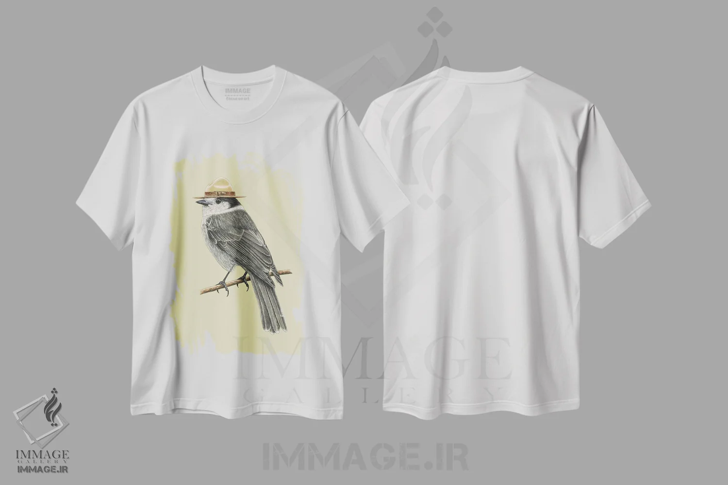 تیشرت سفید طرح دار – تیشرت طبیعت ,"مرغ جنگلی کانادایی" اثر میخائیل ودرنیکوف فروشگاه ایماژ