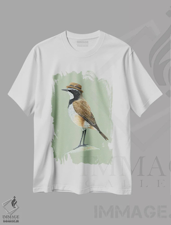 تیشرت سفید طرح دار – تیشرت طنز ,"سینه سر سفیدکلاه دار" اثر میخائیل ودرنیکوف immage.ir