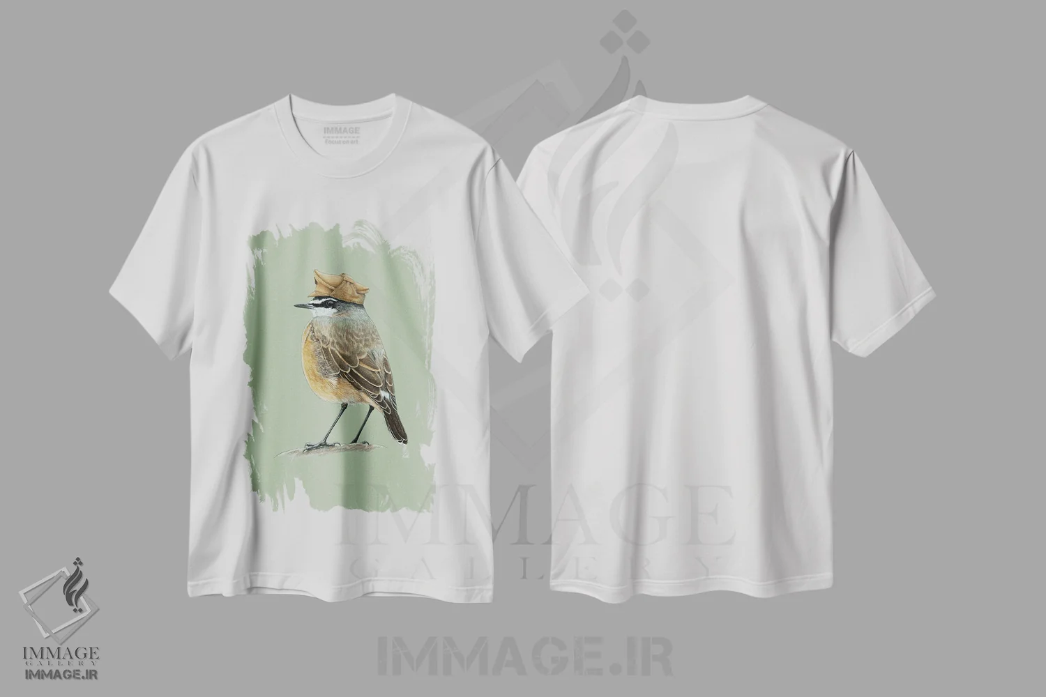 تیشرت سفید طرح دار – تیشرت طنز ,"سینه زرشکی گوشتی رنگ" اثر میخائیل ودرنیکوف فروشگاه ایماژ