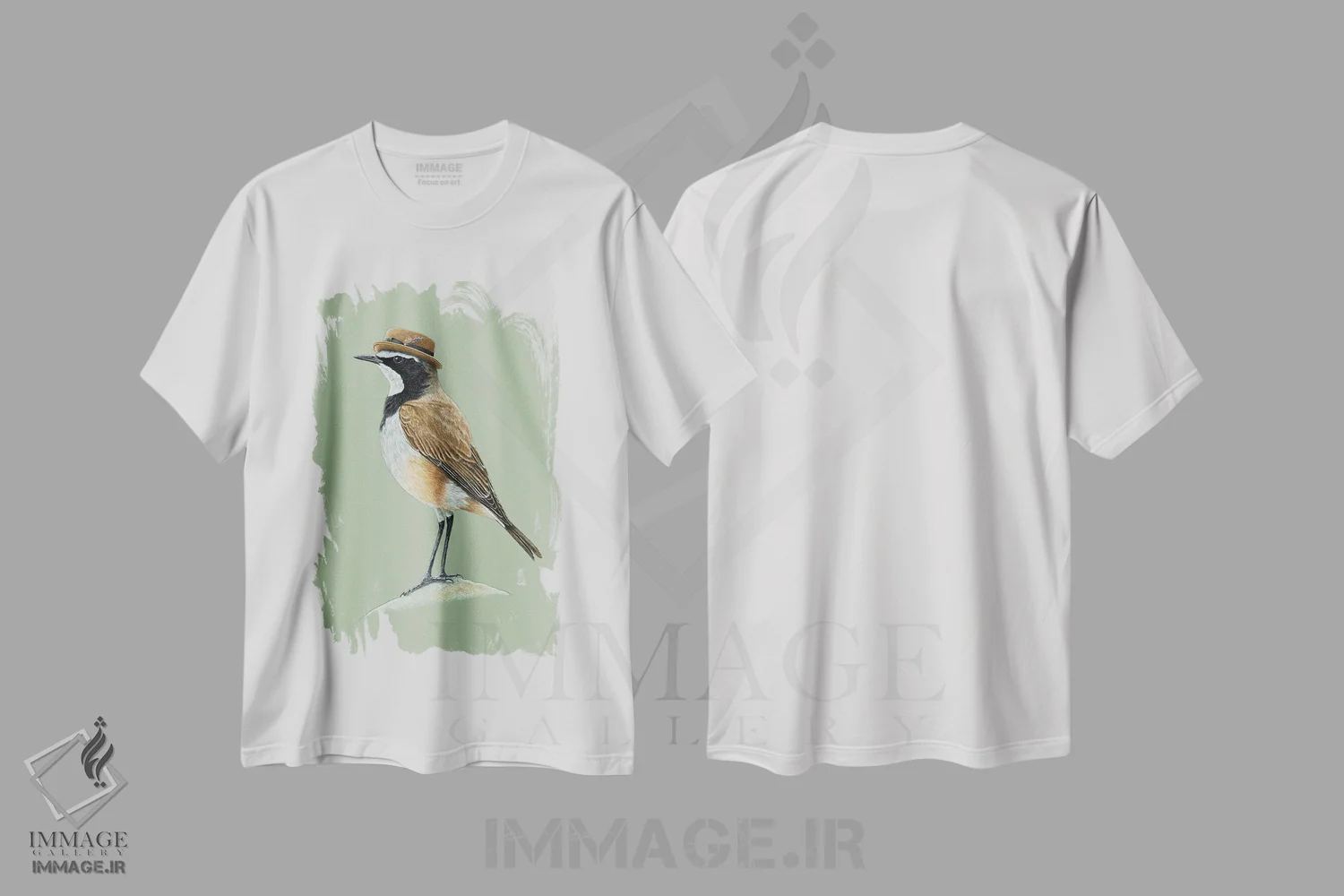 تیشرت سفید طرح دار – تیشرت طنز ,"سینه سر سفیدکلاه دار" اثر میخائیل ودرنیکوف immage.ir