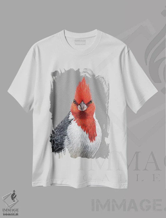 تیشرت سفید طرح دار – تیشرت هنری ,"کاردینال تاج سرخ" اثر میخائیل ودرنیکوف immage.ir