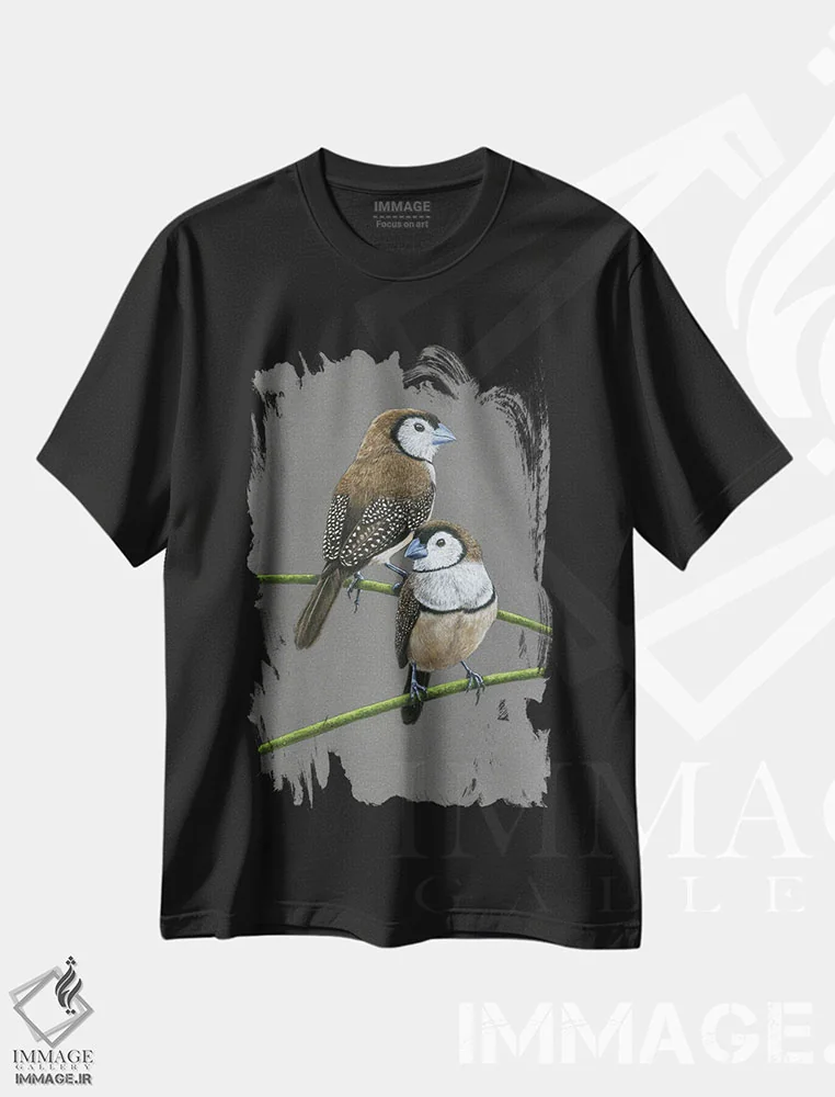 تیشرت مشکی طرح دار – تیشرت طبیعت ,"ساسک های دوخطی" اثر میخائیل ودرنیکوف فروشگاه ایماژ