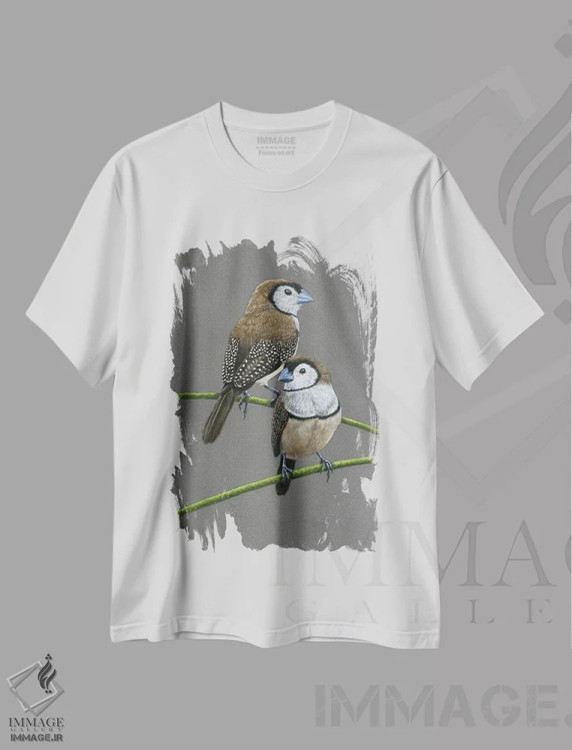 تیشرت سفید طرح دار – تیشرت طبیعت ,"ساسک های دوخطی" اثر میخائیل ودرنیکوف immage.ir