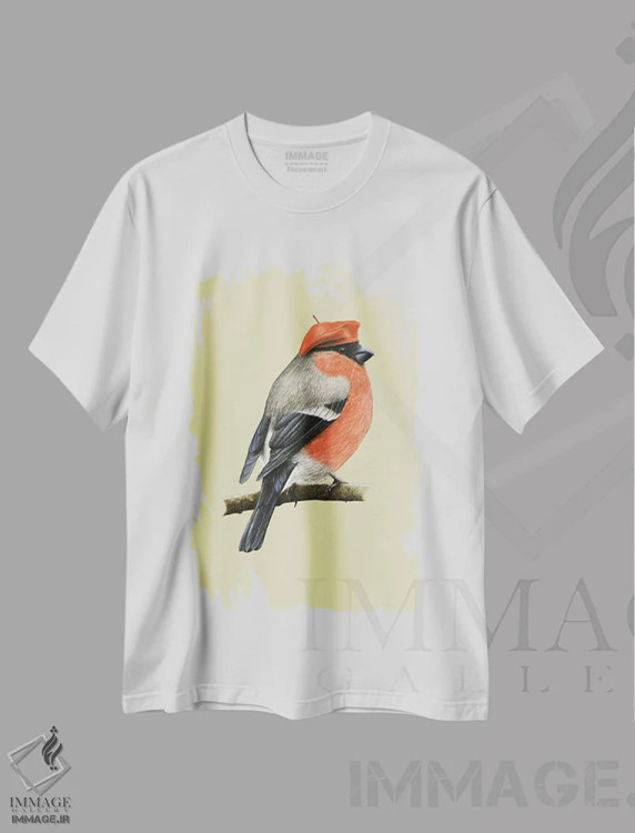 تیشرت سفید طرح دار – تیشرت هنری ,"سسک اروپایی" اثر میخائیل ودرنیکوف immage.ir