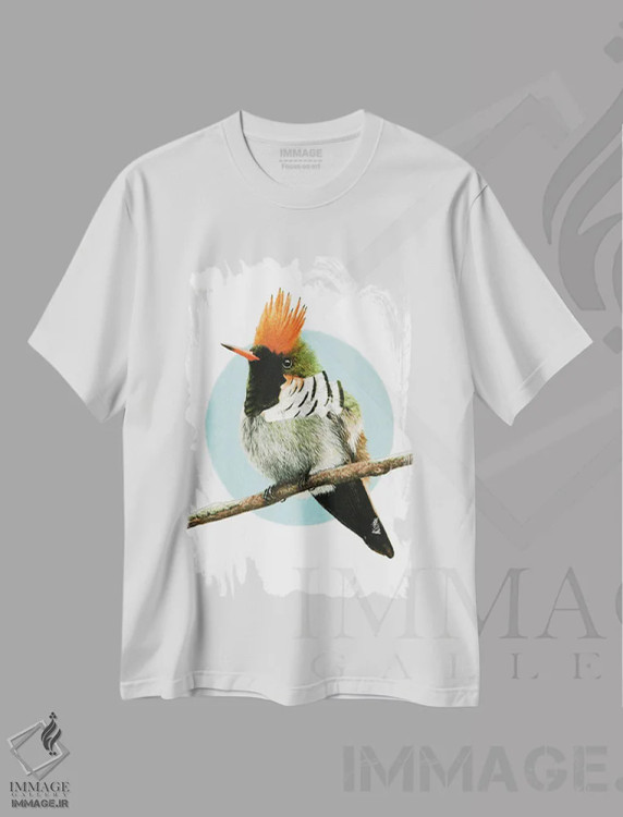 تیشرت سفید طرح دار – تیشرت طبیعت ,"کاکت مچ فرخورده" اثر میخائیل ودرنیکوف immage.ir