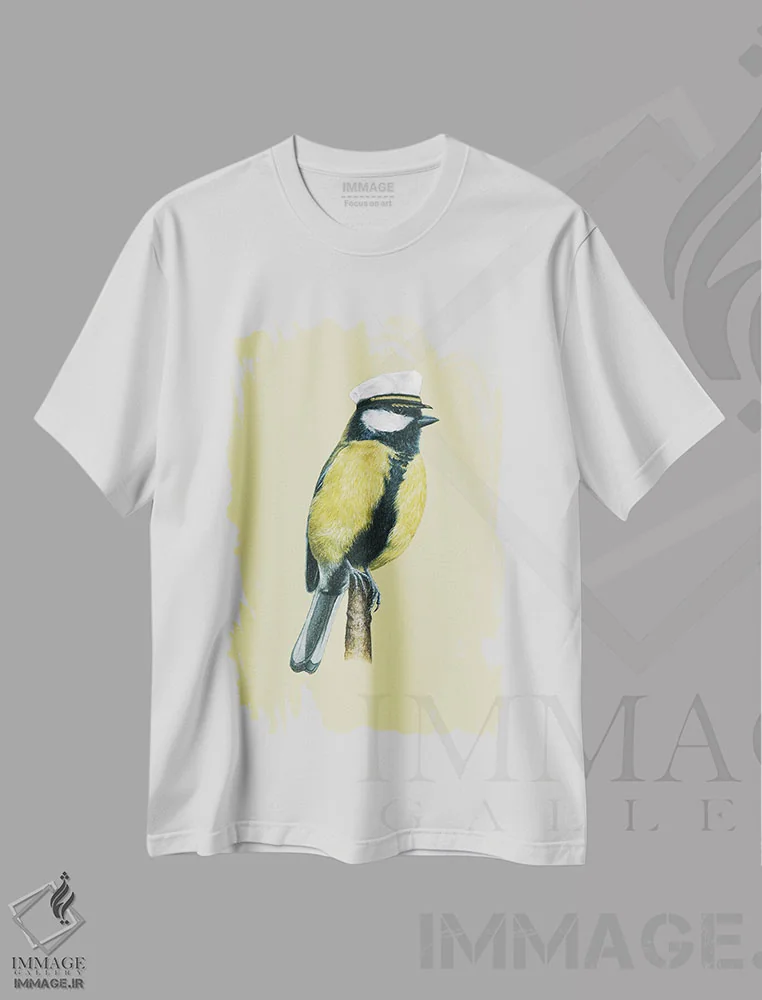 تیشرت سفید طرح دار – تیشرت طبیعت ,"سهره بزرگ" اثر میخائیل ودرنیکوف immage.ir
