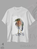 تیشرت سفید طرح دار – تیشرت طبیعت ,"مرغ آبزی سبز" اثر میخائیل ودرنیکوف فروشگاه ایماژ