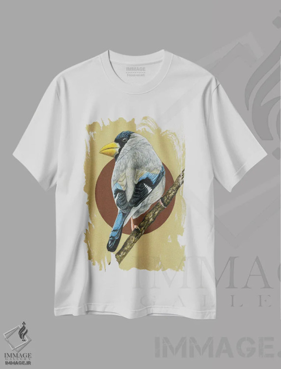 تیشرت سفید طرح دار – تیشرت اسپرت ,"دارکوب ژاپنی" اثر میخائیل ودرنیکوف فروشگاه ایماژ